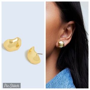 NWT Madewell Molten Gold Tone Plated Brass Statement Stud Earrings
